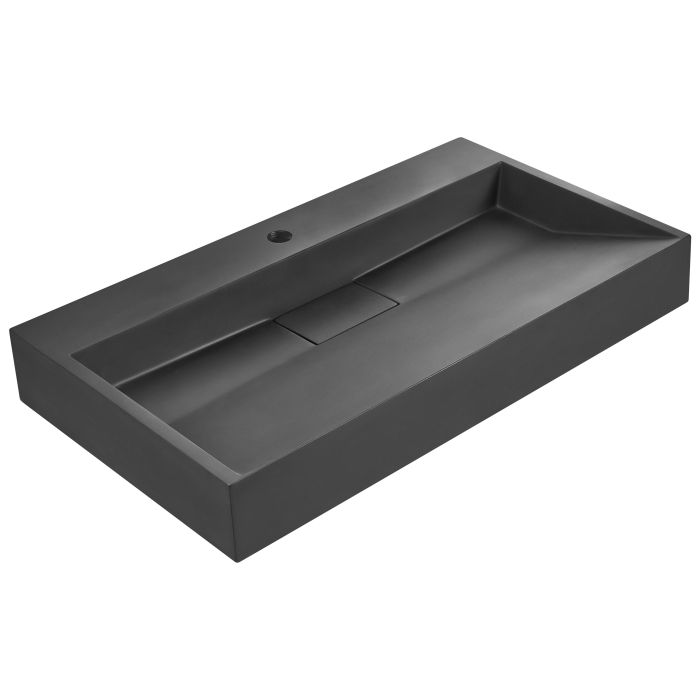 EUQNKO Wall Hung Basin 800 x 460 mm Black