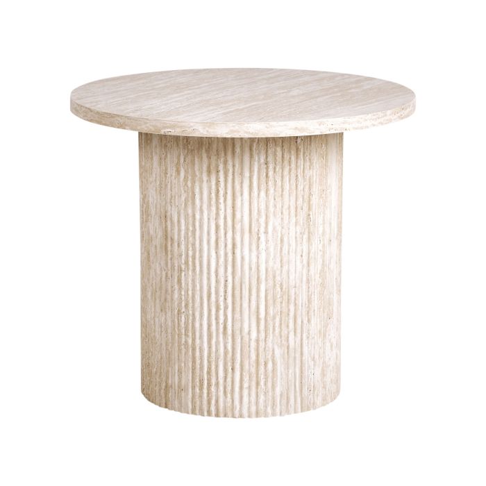 CROFTMERE Side Table Travertine Effect - Beige