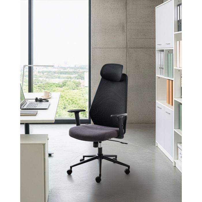 KALERO Office Storage Cabinet with 6 Shelves - Black