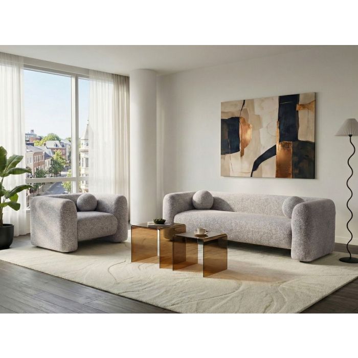 BAYUFA Fabric 4 Seater Sofa Sets - Beige