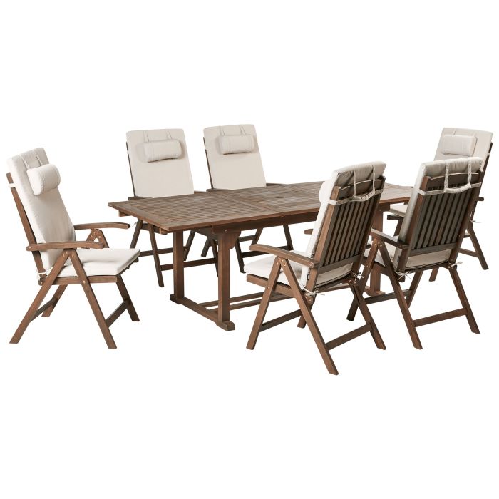 BALSA 6 Seater Garden Dining Set - Light Beige