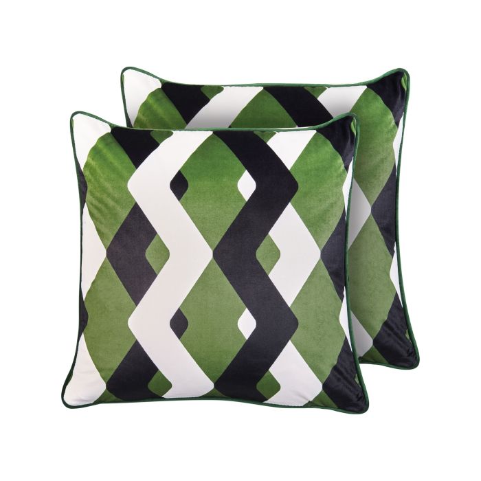 WSAY Set of 2 Outdoor Cushions Geometric Pattern 45 x 45 cm Multicolour