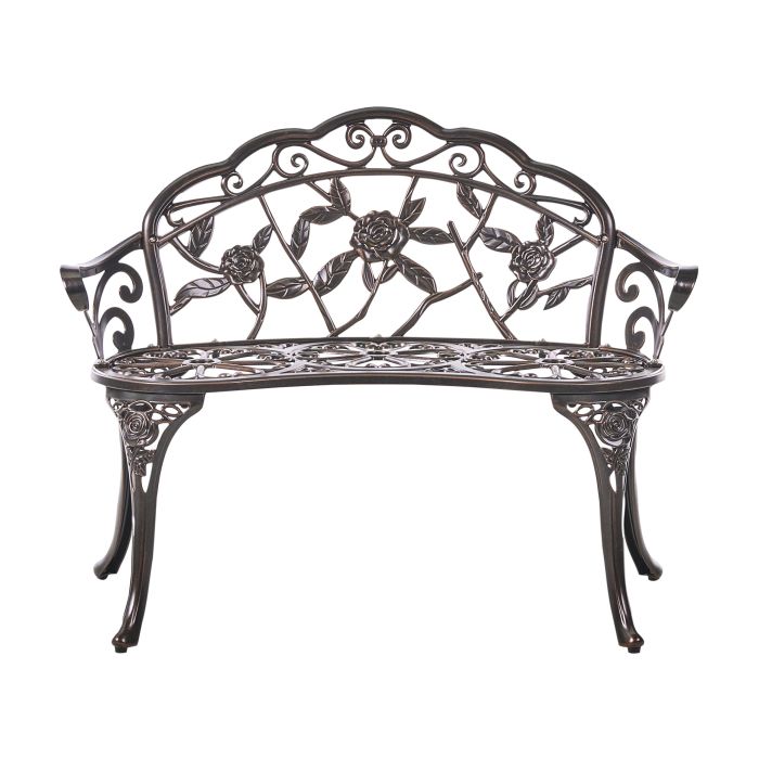 HOVENDEN Metal Garden Bench - Dark Brown