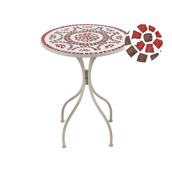 Metal Garden Bistro Table Diameter 60 cm White SPELLO