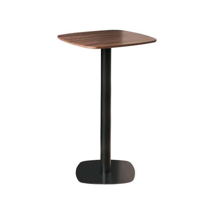MOORLEIGH Round Bar Table - Black with Dark Oak