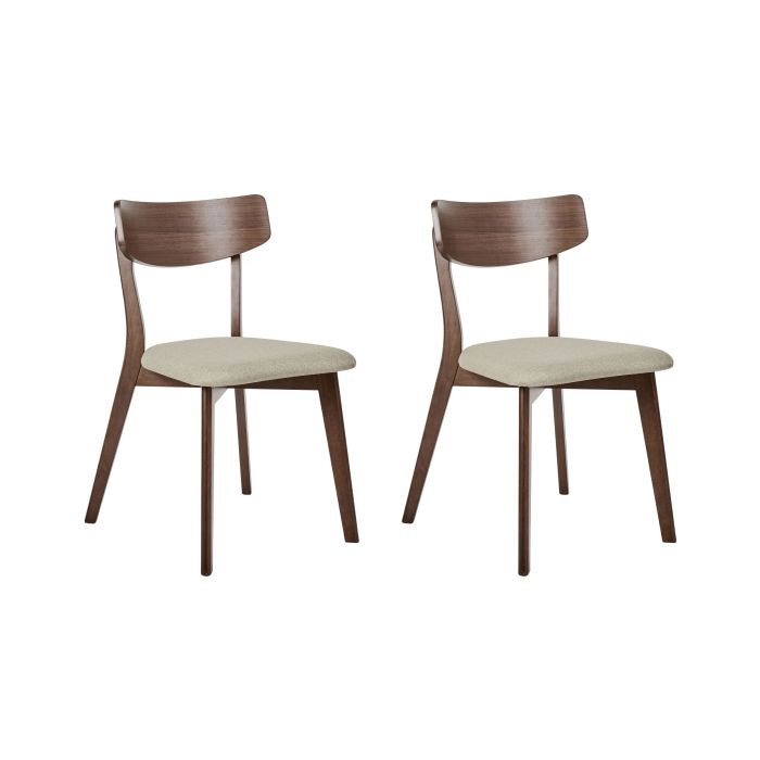 Set of 2 Dining Chairs HOPE Wood Light Beige
