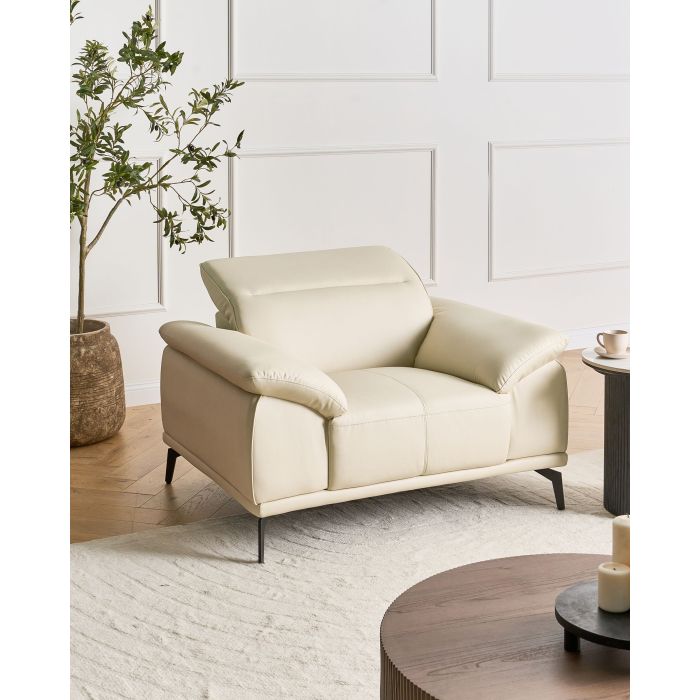 BAQENA Vegan Leather Armchair - Beige