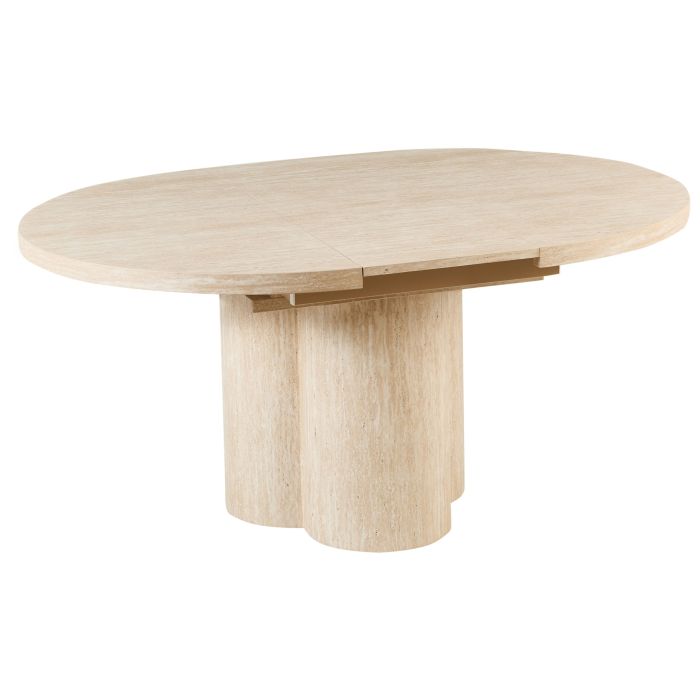NEWMERE Extending Round Dining Table - Brown