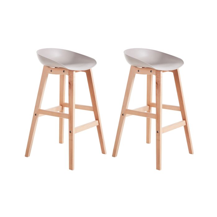 CIMCO Set of 2 Bar Chairs Taupe