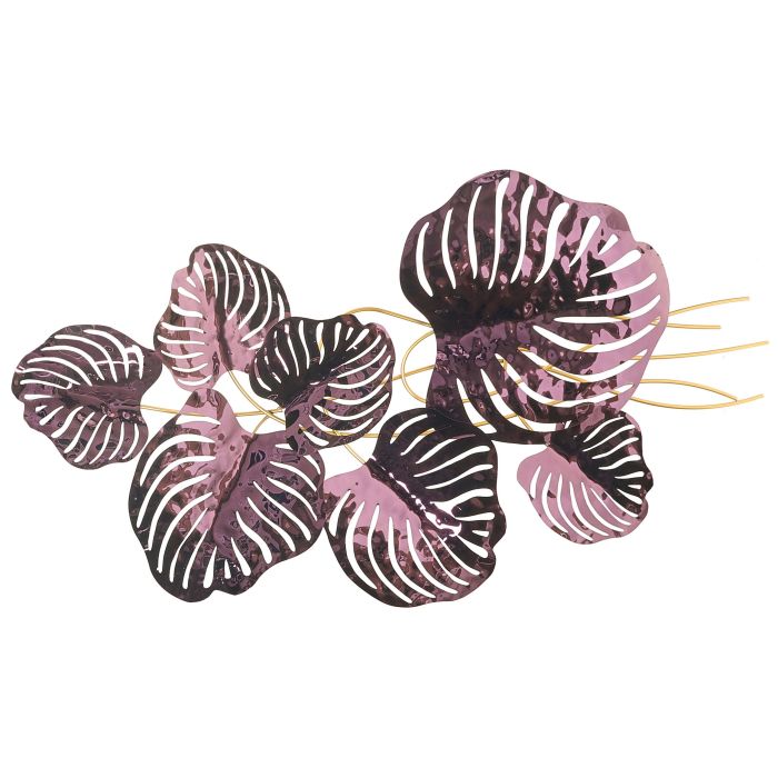BRANTWELLON Wall Decor Leaf Metal - Purple