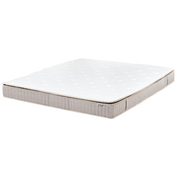 DELICE Latex Pocket Spring Mattress Medium 180 x 200cm Super Kingsize - White with Beige