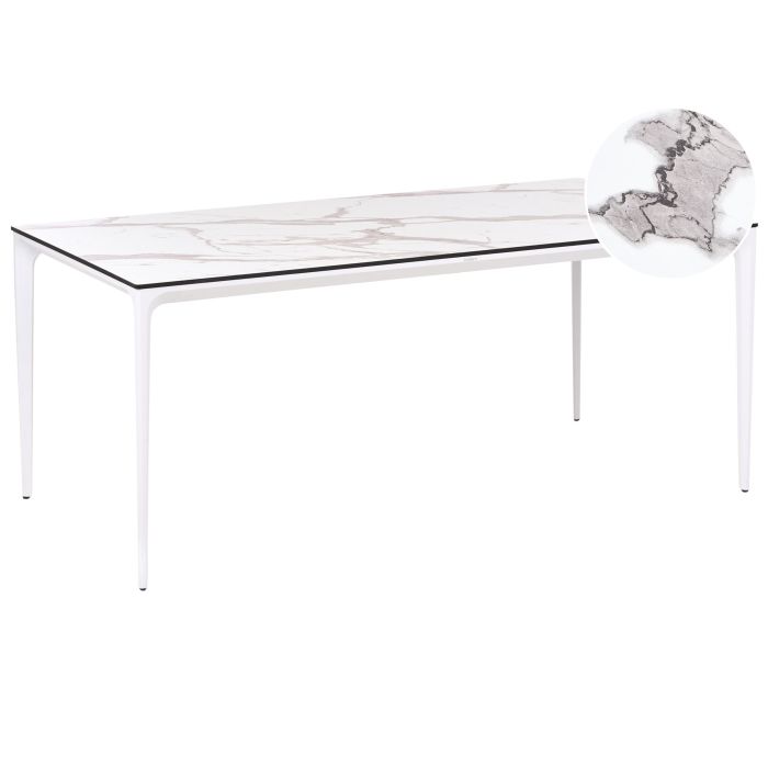 MERTONLEIGH Garden Dining Table Marble Effect - White