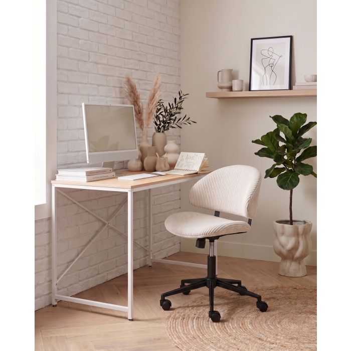 KASERO Corduroy Office Chair - Off White