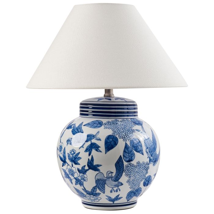 RAUNCA Table Lamp Porcelain White/ Blue