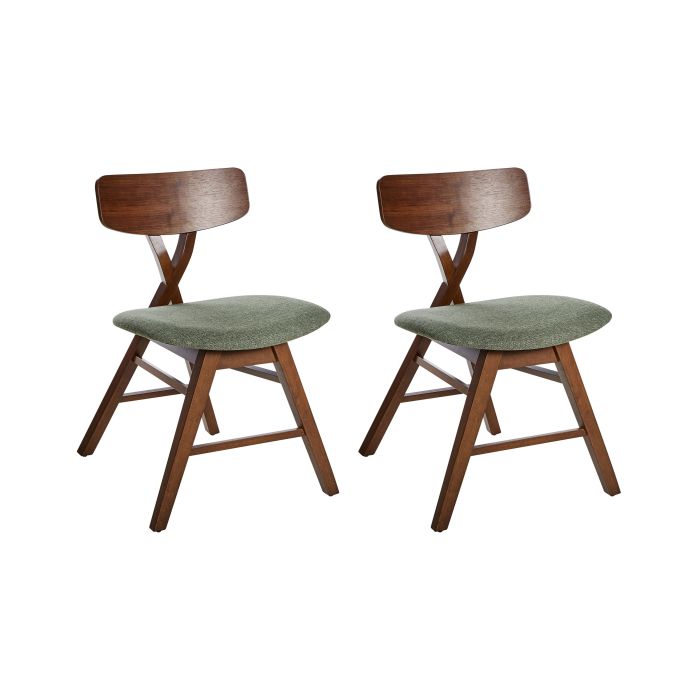 ELLAND Set of 2 Dining Chairs Wood Dark Brown