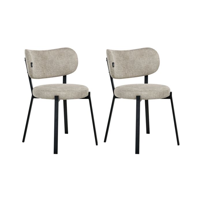 FLEETMERE Fabric Dining Chairs - Set of 2 - Beige
