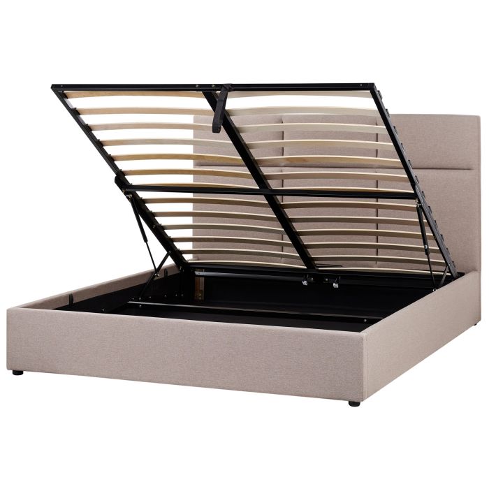 LRGOAD Ottoman Bed Fabric 160 x 200 cm (EU King Size) Taupe