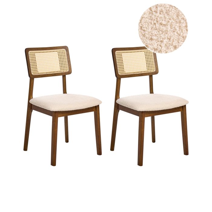 FINSMERE Wooden Dining Chairs - Set of 2 - Brown