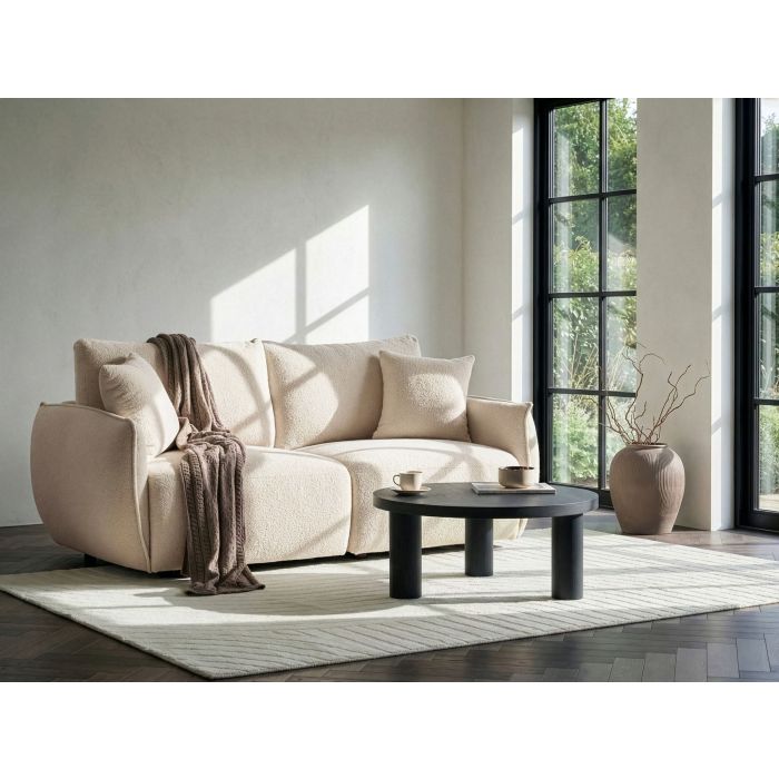 KACOVI Boucle Fabirc 2 Seater Modular Sofa - Off White