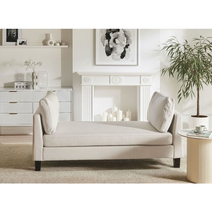 CAJARO Fabric Chaise Longue - Light Beige