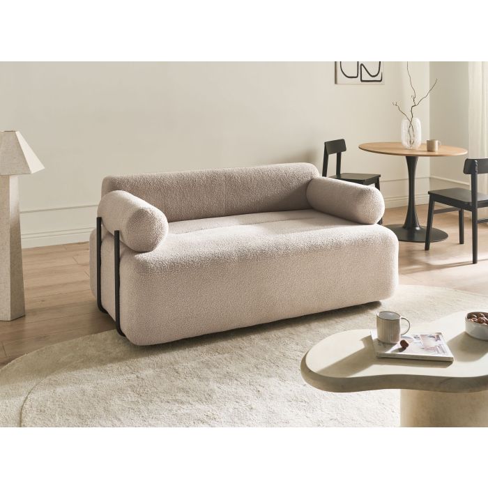 BACOVI Boucle Fabirc 2 Seater Sofa - Beige