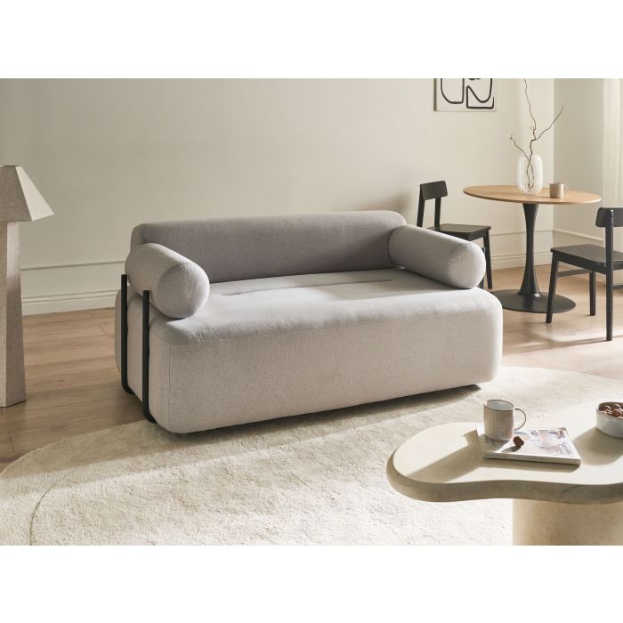 BACOVI Fabric 2 Seater Sofa - Light Grey