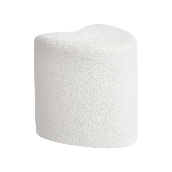 HAMLEIGH Chenille Fabric Footstool - Off White