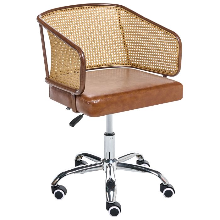 LANGFORDEN Faux Leather Office Desk Chair - Brown