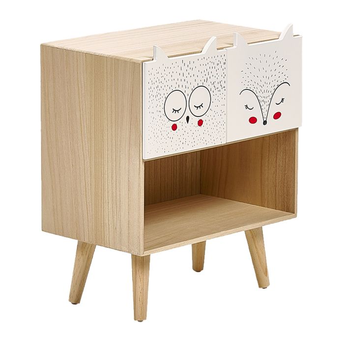 2 Drawer Bedside Table RUPERT Light Brown