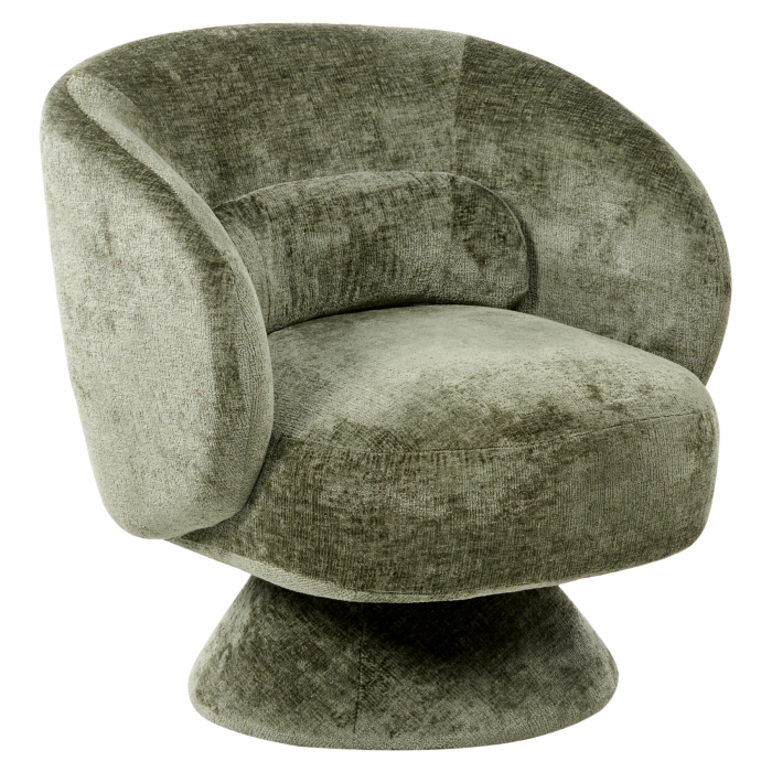 LIKESA Chenille Swivel Chair - Green