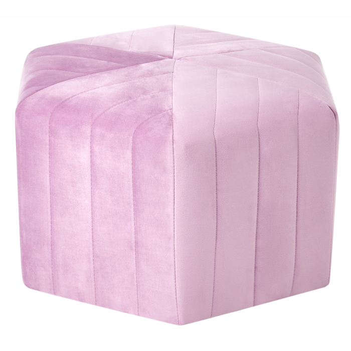 TOLVAIRA Velvet Ottoman Pouffe - Light Voilet