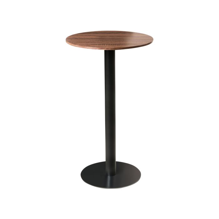 MOORLEIGH Square Bar Table - Black with Dark Oak