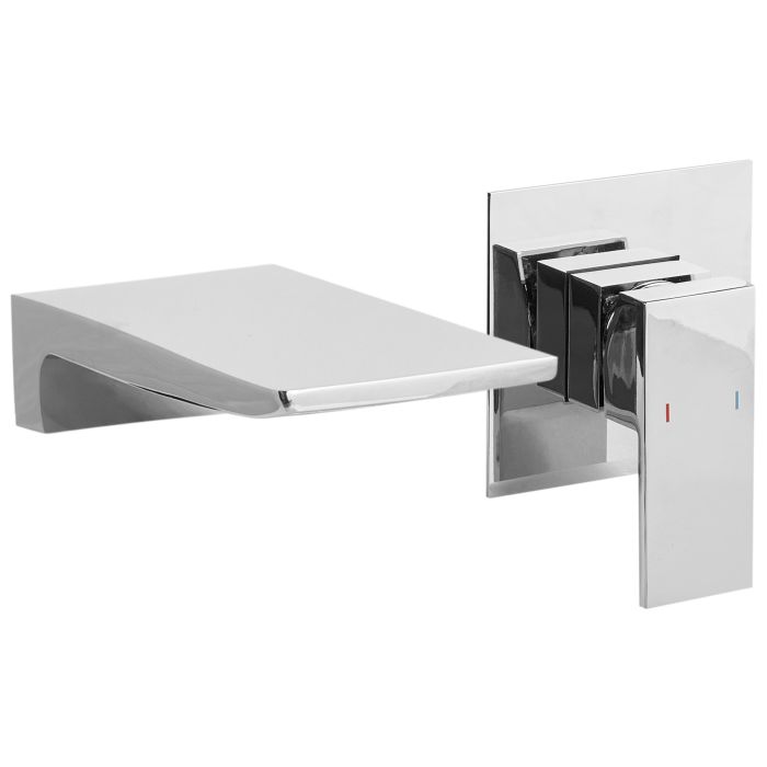 BAINLEIGH Wall Mounted Basin Mixer Tap Brass - Silver