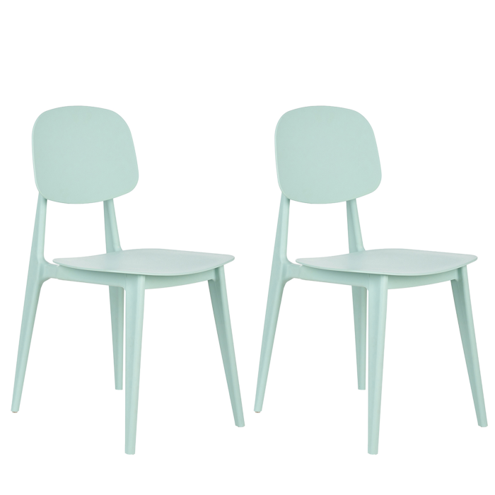 YORAVELLE Plastic Garden Chair Set of 2 - Mint Green