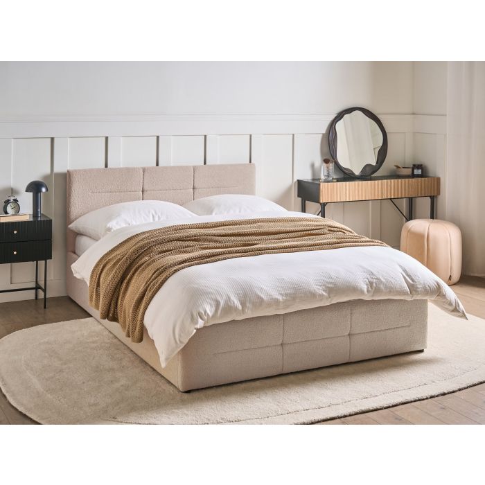 DIYARO EU Double Ottoman Boucle Bedframe - Beige