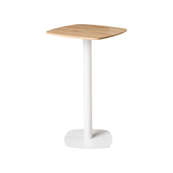 MOORLEIGH Square Bar Table - White with Dark Oak