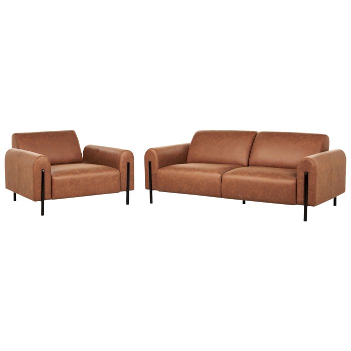 Fabric Living Room Set Golden Brown ASKIM