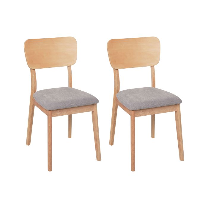 Set of 2 Dining Chairs MINIER Wood Light Brown