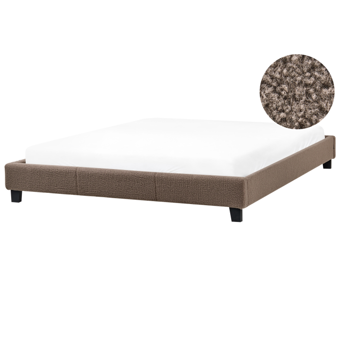 MARETH Super Kingsize Boucle Fabric Bedframe - Taupe