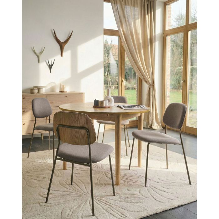 ARLINGTON Fabric Dining Chairs Set of 4 - Taupe