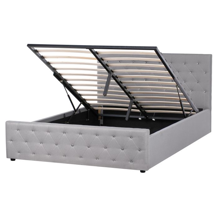 AEIMNS Ottoman Bed Fabric 160 x 200 cm (EU King Size) Light Grey