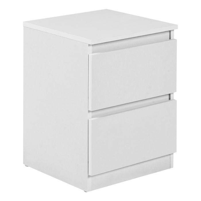 NINWIPEG 2 Drawer Bedside Table White