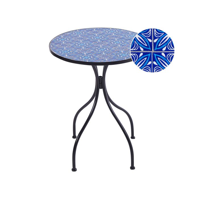 Metal Garden Bistro Table Diameter 60 cm Black CIGLIANO
