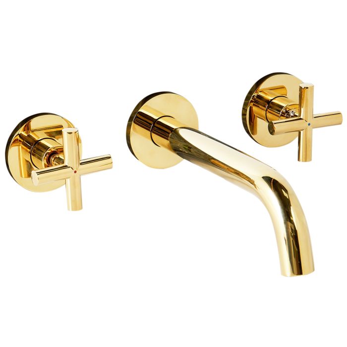 BARRONLEIGH Wall Mounted Basin Mixer Tap Brass - Gold