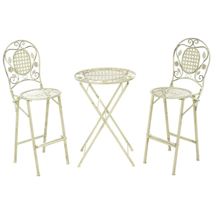 Garden Bar Set Folding BIVIO Metal Light Green