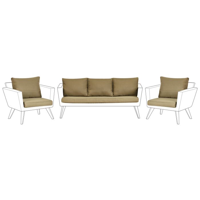 HUNSDEN Outdoor Cushion Cover Set of 9 - Olive Green