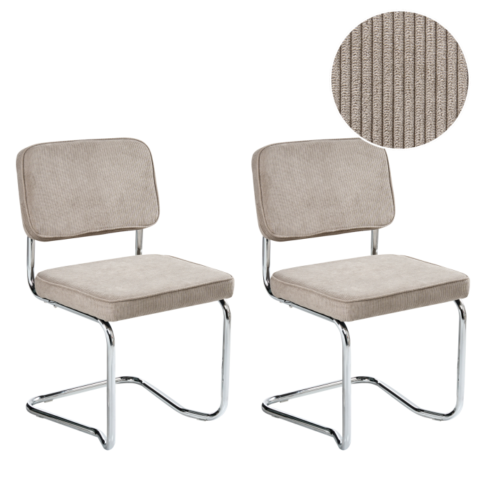 IRNIW Corduroy Dining Chair Set of 2 - Taupe