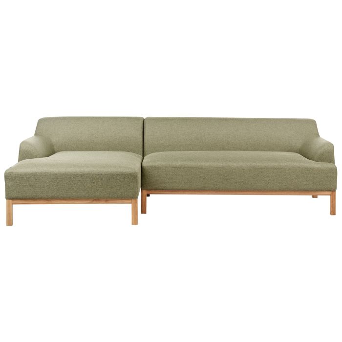 Right Hand Fabric Corner Sofa Green SOSJO
