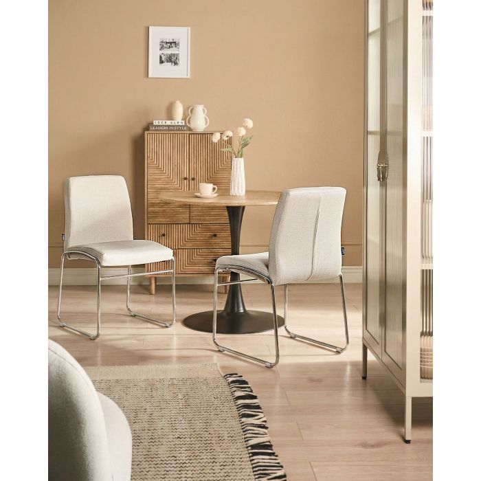 DAFARO Fabric Dining Chairs Set of 2 - Light Beige