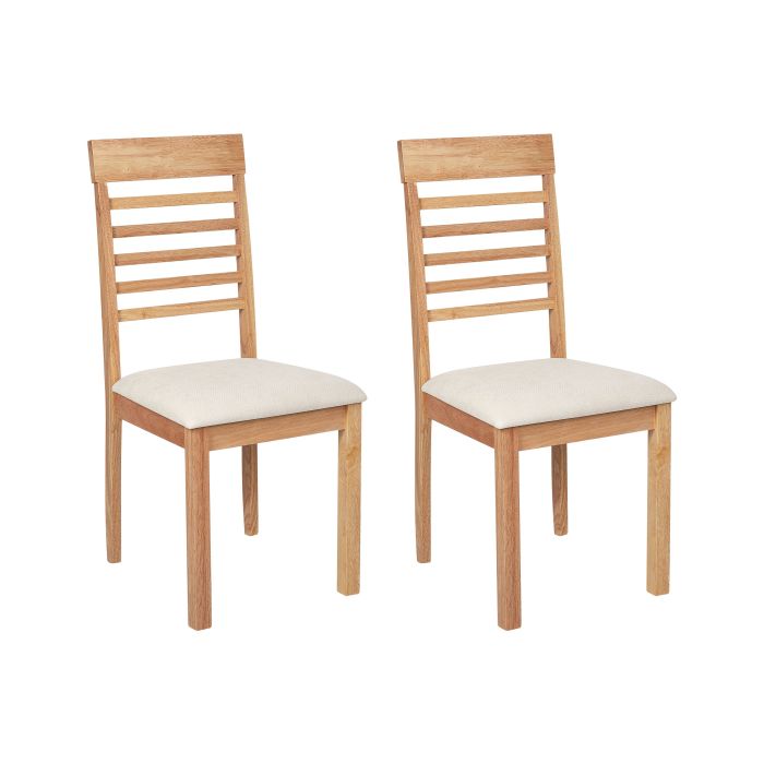 Set of 2 Dining Chairs ORTLEY Wood Light Brown
